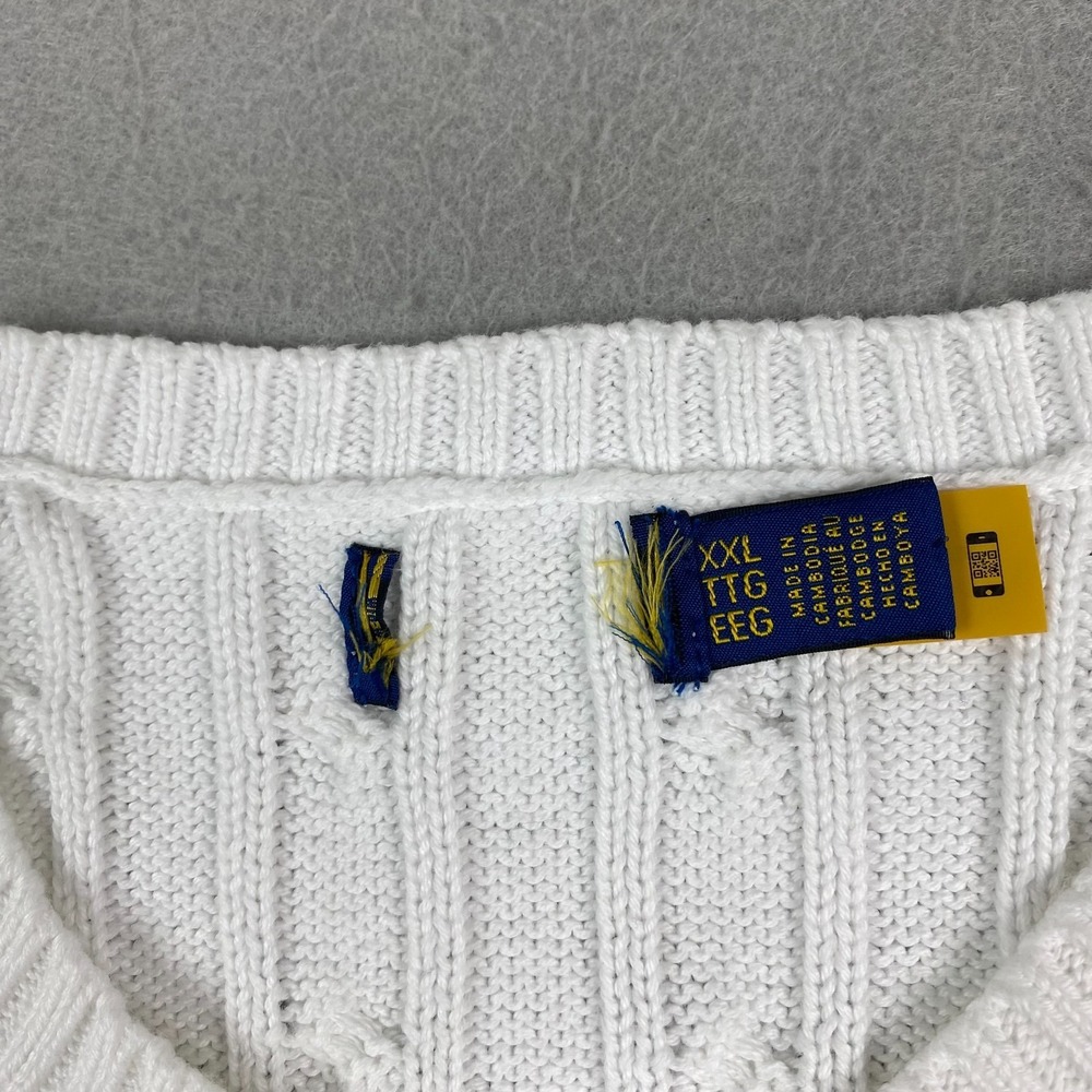 Polo Ralph Lauren Womens Cable Knit pocket Sweater 2XL colorful Preppy pony - Picture 3 of 14